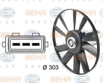 Hella 8EW 009 144-481 вентилятор, охлаждение двигателя на VW PASSAT Variant (3A5, 35I)