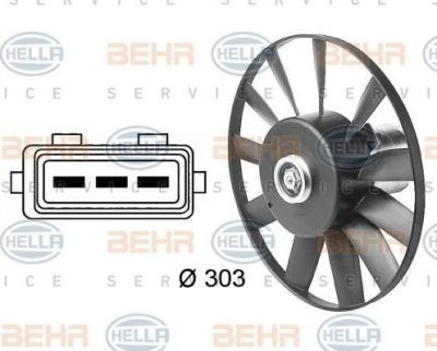 Hella 8EW 009 144-501 вентилятор, охлаждение двигателя на VW VENTO (1H2)