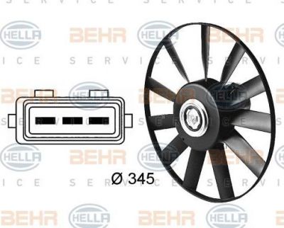 Hella 8EW 009 144-511 вентилятор, охлаждение двигателя на VW PASSAT Variant (3A5, 35I)