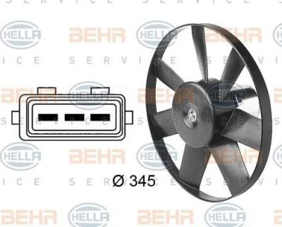 Hella 8EW 009 144-611 вентилятор, охлаждение двигателя на VW POLO CLASSIC (6KV2)