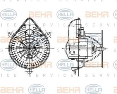 Hella 8EW 009 157-581 вентилятор салона на PEUGEOT 406 (8B)