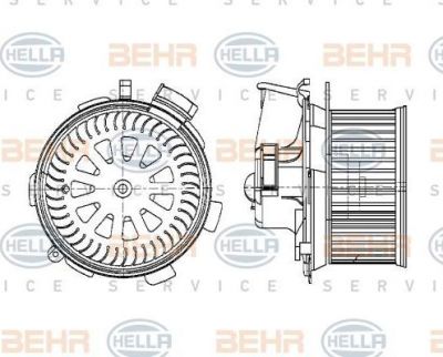 Hella 8EW 009 158-371 вентилятор салона на PEUGEOT 206 SW (2E/K)