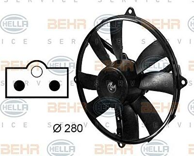 Hella 8EW 009 158-761 вентилятор, конденсатор кондиционера на MERCEDES-BENZ C-CLASS универсал (S202)