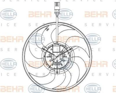 Hella 8EW 009 159-021 вентилятор, охлаждение двигателя на MERCEDES-BENZ VIANO (W639)