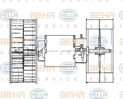 Hella 8EW 009 159-101 вентилятор салона на MERCEDES-BENZ E-CLASS (W124)