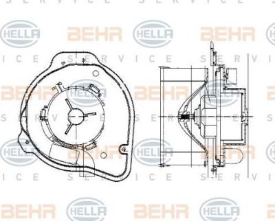 Hella 8EW 009 159-281 вентилятор салона на VOLVO V70 I (LV)