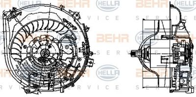 Hella 8EW 009 159-351 вентилятор салона на MERCEDES-BENZ S-CLASS купе (C140)