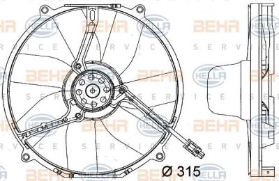 Hella 8EW 351 034-771 вентилятор, конденсатор кондиционера на MERCEDES-BENZ S-CLASS (W140)