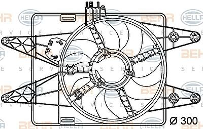 Hella 8EW 351 039-481 вентилятор, охлаждение двигателя на FIAT DOBLO Cargo (223)