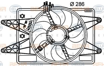 Hella 8EW 351 039-491 вентилятор, охлаждение двигателя на FIAT DOBLO Cargo (223)
