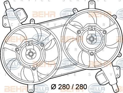 Hella 8EW 351 039-601 вентилятор, охлаждение двигателя на FIAT BRAVA (182)