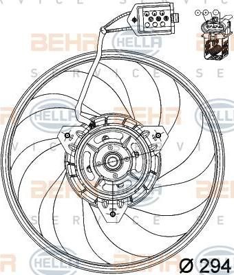 Hella 8EW 351 039-691 вентилятор, конденсатор кондиционера на OPEL CORSA C фургон (F08, W5L)