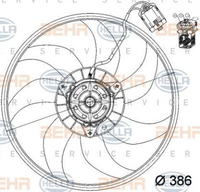 Hella 8EW 351 039-741 вентилятор, охлаждение двигателя на OPEL CORSA C фургон (F08, W5L)