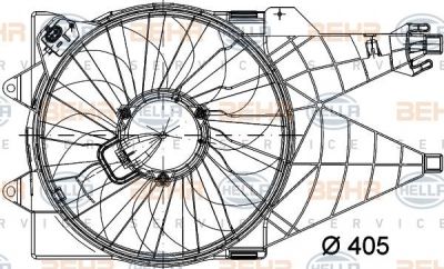 Hella 8EW 351 040-771 вентилятор, охлаждение двигателя на FIAT LINEA (323)