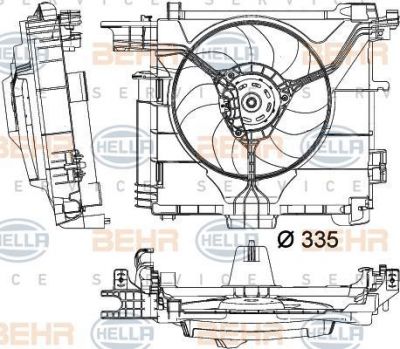 Hella 8EW 351 041-181 вентилятор, охлаждение двигателя на SMART FORTWO купе (451)