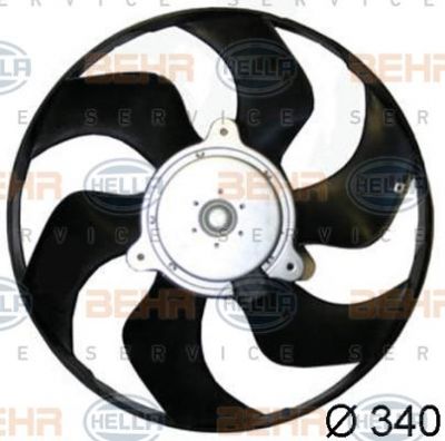 Hella 8EW 351 044-391 вентилятор, охлаждение двигателя на RENAULT CLIO III (BR0/1, CR0/1)