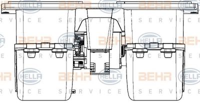 Hella 8EW 351 044-631 вентилятор салона на RENAULT TRUCKS Midlum