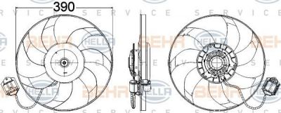 Hella 8EW 351 104-461 вентилятор, охлаждение двигателя на OPEL INSIGNIA седан