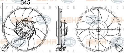 Hella 8EW 351 104-551 вентилятор, охлаждение двигателя на OPEL INSIGNIA