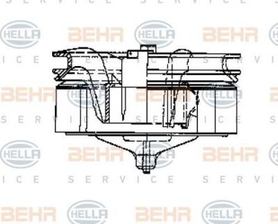 HELLA Электродвигатель отопителя салона; Volvo F10-16 (8EW009158-011)