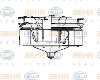 HELLA Электродвигатель отопителя правый в сборе с крыльчаткой 24V Volvo F10-16 (8EW009158-021)