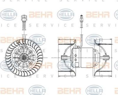 HELLA Мотор печки отопителя салона (8EW009159-201)