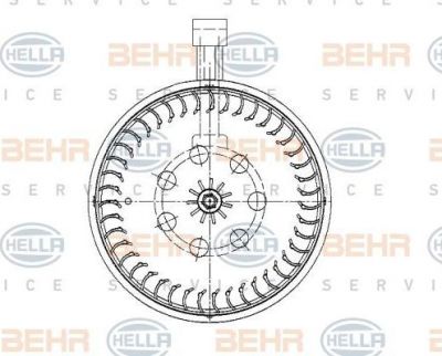 HELLA Моторчик печки MERCEDES W203 (203 820 25 14, 8EW009159-591)