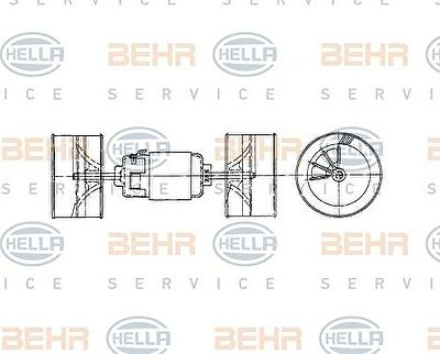 HELLA Электродвигатель отопителя салона; MAN F90, MB T2, LK/LN1 814, LP (8EW009160-491)