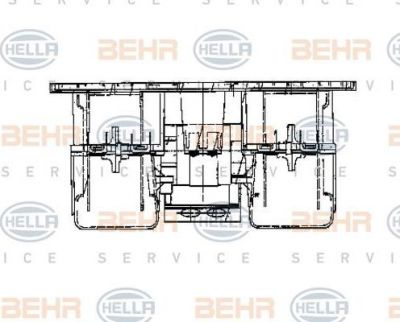 HELLA Электродвигатель отопителя салона; Volvo FH12-16, FM7-12 (8EW009160-781)