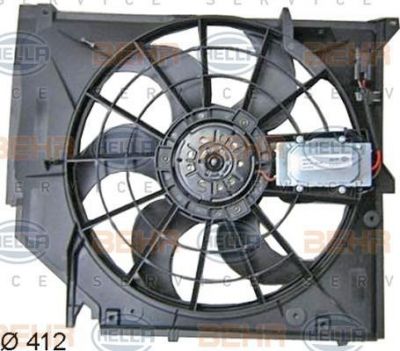HELLA Вентилятор охлаждения радиатора E46 (17 11 7 561 757, 8EW351038-391)