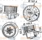 HELLA Мотор отопителя VW GOLF V (1K1819015C, 8EW351043-221)
