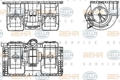 HELLA Электродвигатель отопителя салона Volvo FM12 98-05 (8EW351336-141)