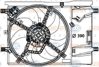 HELLA Вентилятор радиатора FIAT PUNTO / (8ew376729-651)