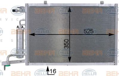Hella 8FC 351 000-401 конденсатор, кондиционер на FORD FIESTA VI