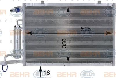 Hella 8FC 351 000-411 конденсатор, кондиционер на FORD FIESTA VI