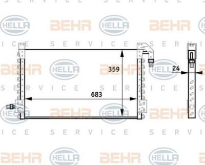 Hella 8FC 351 024-471 конденсатор, кондиционер на VOLVO FH 12