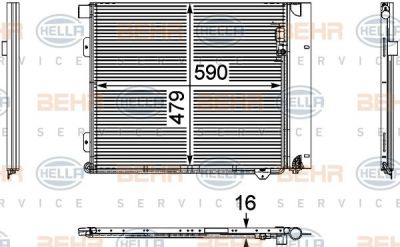 Hella 8FC 351 029-371 конденсатор, кондиционер на MAN TGL