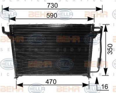 Hella 8FC 351 035-281 конденсатор, кондиционер на PEUGEOT 605 (6B)