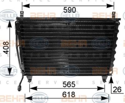 Hella 8FC 351 035-781 конденсатор, кондиционер на MERCEDES-BENZ S-CLASS (W126)
