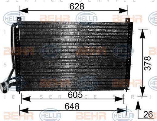 Hella 8FC 351 036-181 конденсатор, кондиционер на OPEL VECTRA A (86_, 87_)