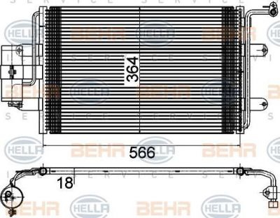 Hella 8FC 351 036-384 конденсатор, кондиционер на SKODA OCTAVIA Combi (1U5)