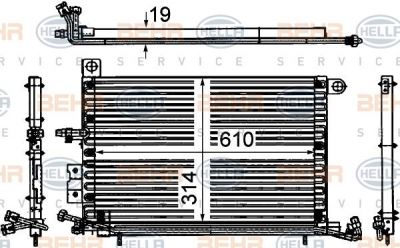 Hella 8FC 351 037-191 конденсатор, кондиционер на SEAT TOLEDO I (1L)