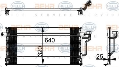 Hella 8FC 351 037-371 конденсатор, кондиционер на MITSUBISHI COLT IV (CA_A)