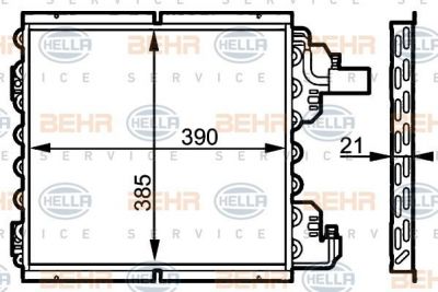 Hella 8FC 351 038-621 конденсатор, кондиционер на RENAULT CLIO I (B/C57_, 5/357_)