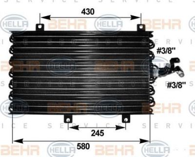 Hella 8FC 351 038-671 конденсатор, кондиционер на FIAT TEMPRA S.W. (159)