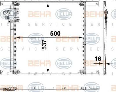 Hella 8FC 351 300-221 конденсатор, кондиционер на DAF 95