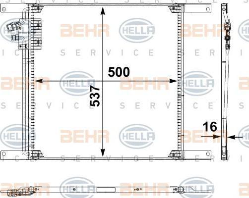 Hella 8FC 351 300-221 конденсатор, кондиционер на DAF 95