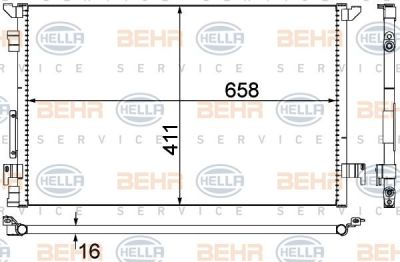 Hella 8FC 351 300-304 конденсатор, кондиционер на SAAB 9-3 (YS3F)