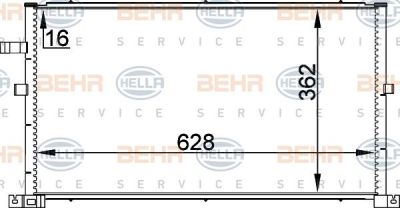Hella 8FC 351 300-324 конденсатор, кондиционер на FORD MONDEO III (B5Y)