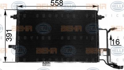 Hella 8FC 351 300-381 конденсатор, кондиционер на AUDI A6 Avant (4B5, C5)